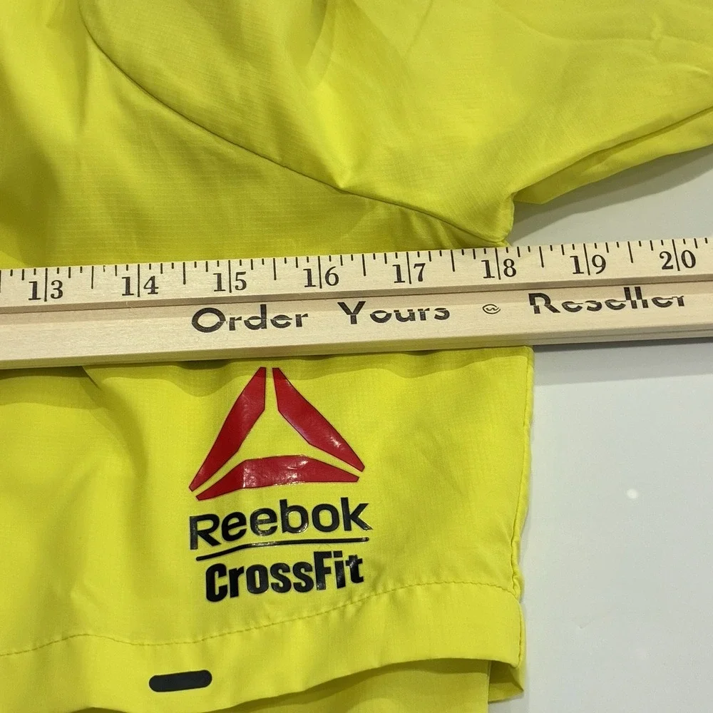 Reebok CrossFit Windbreaker Jacket Neon Yellow Women's XS Full Zip Athletic